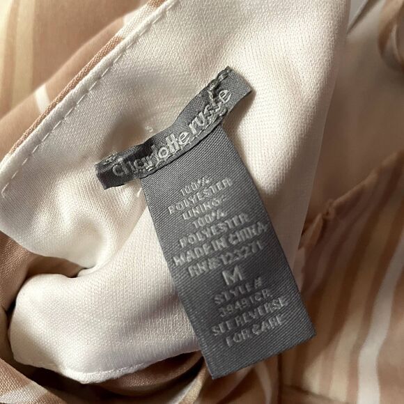 Charlotte Russe Blush Pink & Cream Striped Tie Back Crop Top Size M NWT - Picture 5 of 12